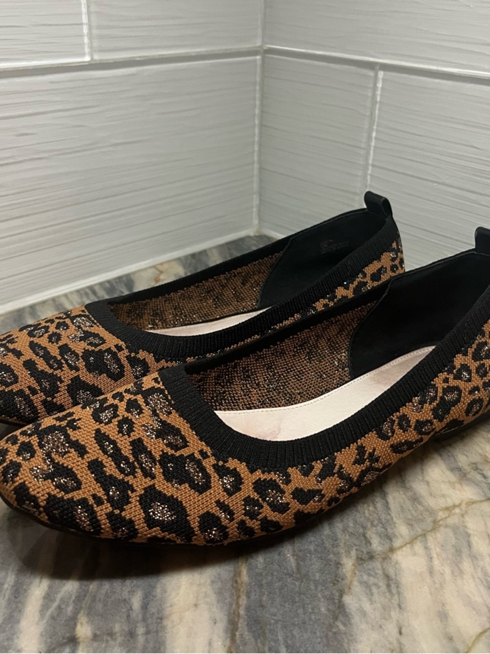 Sanctuary  Social Brown Black Leopard Print Ballet Flats Size 10 Lightweight